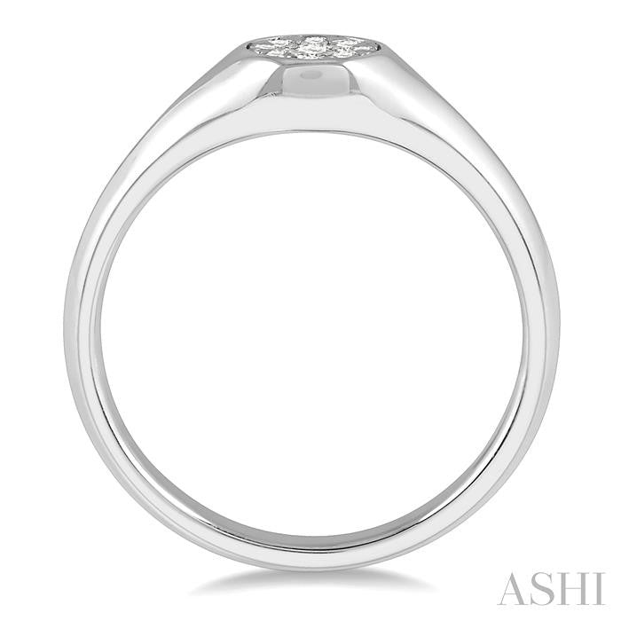 ASHI Round Shape Lovebright Essential Diamond Signet Ring 373M6PPFGWG