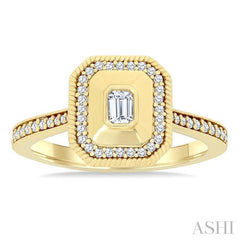 ASHI Emerald Shape Art Deco Diamond Fashion Ring 373W5PPFGYG-OC
