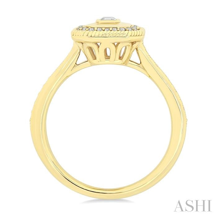 ASHI Emerald Shape Art Deco Diamond Fashion Ring 373W5PPFGYG-OC