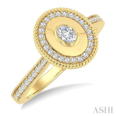 ASHI Oval Shape Art Deco Diamond Fashion Ring 373W5PPFGYG-OV