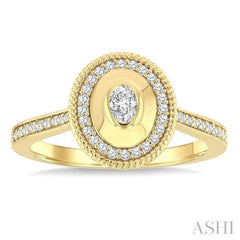 ASHI Oval Shape Art Deco Diamond Fashion Ring 373W5PPFGYG-OV