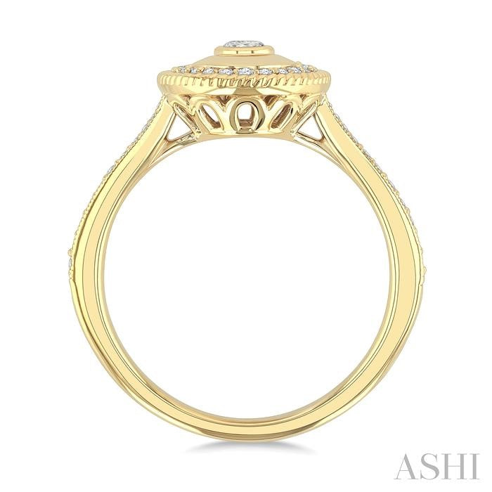 ASHI Oval Shape Art Deco Diamond Fashion Ring 373W5PPFGYG-OV