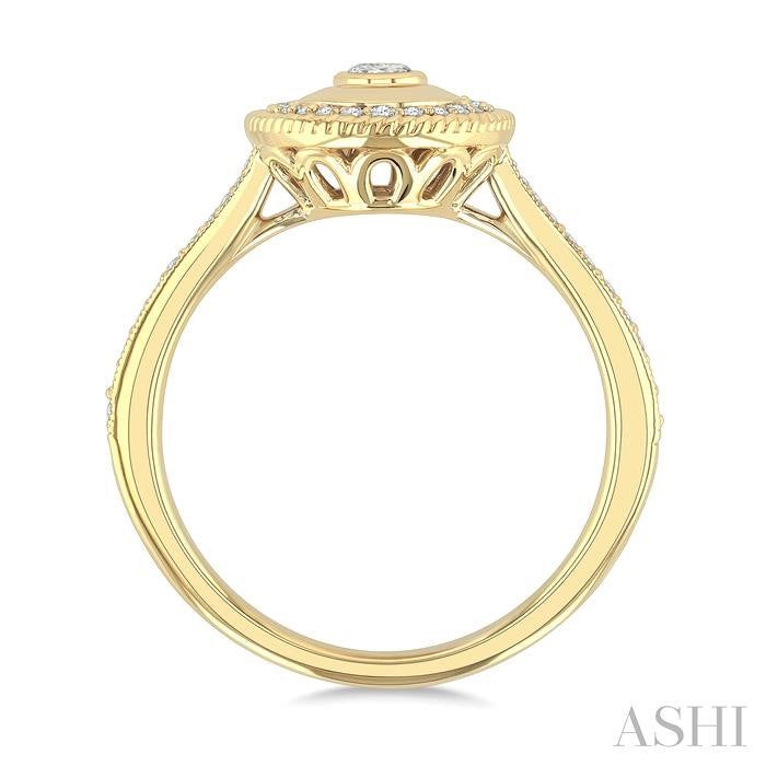 ASHI Oval Shape Art Deco Diamond Fashion Ring 373W5PPFGYG-OV