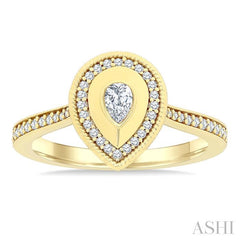 ASHI Pear Shape Art Deco Diamond Fashion Ring 373W5PPFGYG-PR