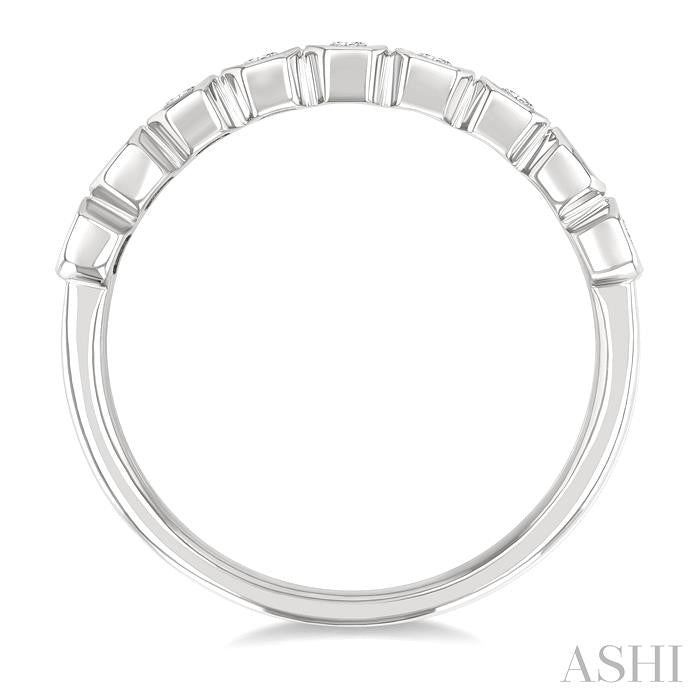 ASHI Emerald Shape North-South Bezel Set Diamond Fashion Band 374E2PPFGWG-OC