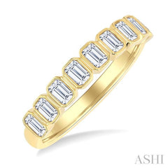 ASHI Emerald Shape North-South Bezel Set Diamond Fashion Band 374E2PPFGYG-OC