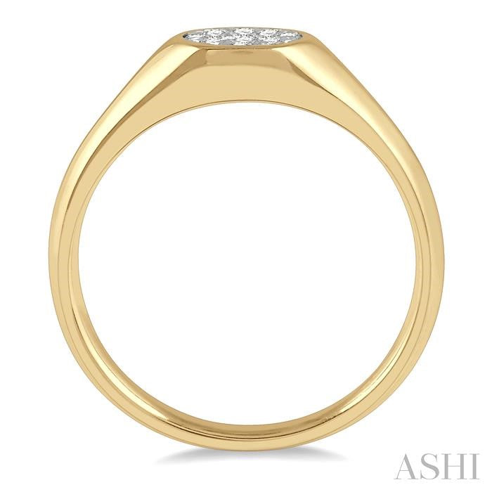 ASHI Oval Shape East-West Lovebright Essential Diamond Signet Ring 374M6PPFGYW