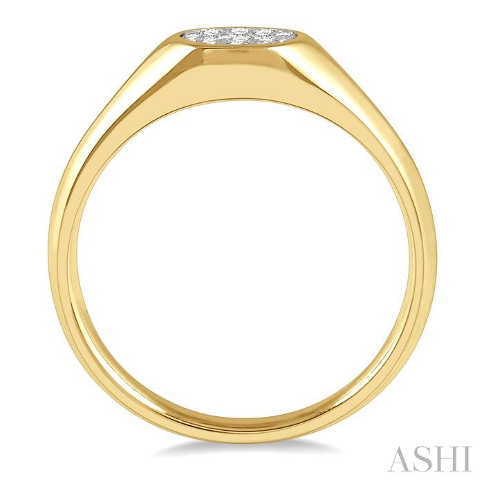 ASHI Oval Shape East-West Lovebright Essential Diamond Signet Ring 374M8PPFGYW