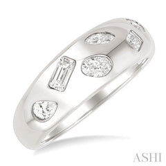 ASHI Mixed Shape Diamond Mosaic Fashion Wide Band 374V3PPFGWG