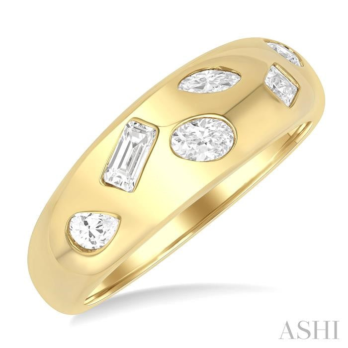 ASHI Mixed Shape Diamond Mosaic Fashion Wide Band 374V3PPFGYG