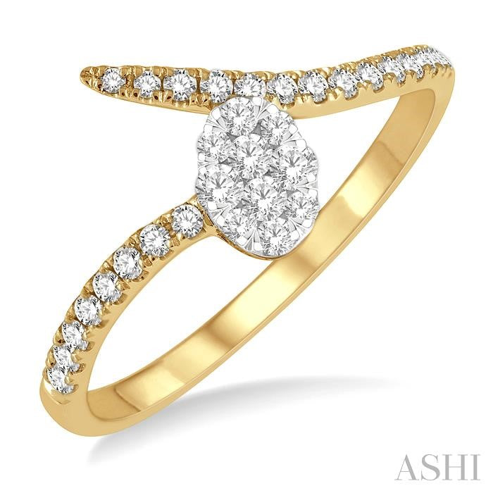 ASHI Oval Shape Lovebright Diamond Fashion Ring 375B6PPFGYW