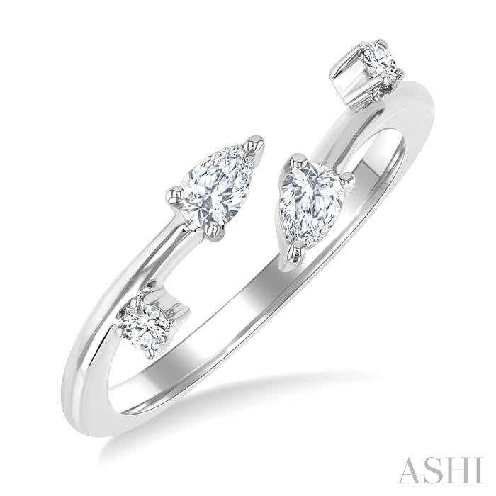 ASHI Pear Shape Diamond Fashion Open Ring 375E6PPFGWG