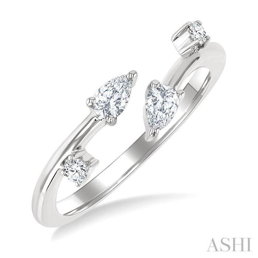 ASHI Pear Shape Diamond Fashion Open Ring 375E6PPFGWG
