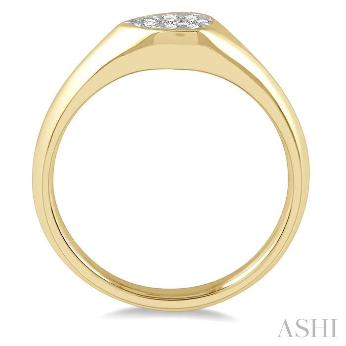 ASHI Pear Shape Lovebright Essential Diamond Signet Ring 375M8PPFGYW