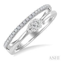 ASHI Pear Shape Double Row East-West Lovebright Diamond Fashion Ring 375N6PPTGWG-PR