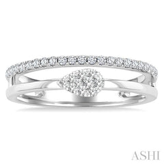 ASHI Pear Shape Double Row East-West Lovebright Diamond Fashion Ring 375N6PPTGWG-PR
