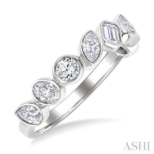 ASHI Mixed Shape Bezel Set Diamond Fashion Band 375V1PPFGWG