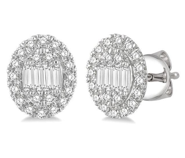 Parkplace Jewelers Oval Shape Halo Fusion Diamond Fashion Earrings 623B3PPFGERWG