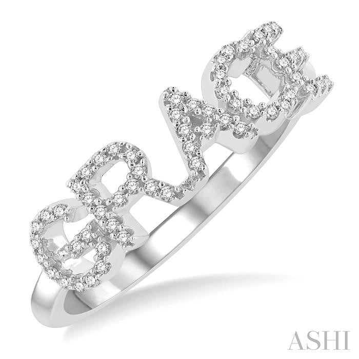 ASHI Block 'GRACE' Diamond Name Ring 376D7PPTSWG