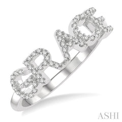 ASHI Block 'GRACE' Diamond Name Ring 376D7PPTSWG