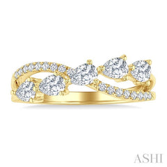 ASHI Pear Shape 5 Stone Criss Cross Diamond Fashion Ring 376F2PPFGYG