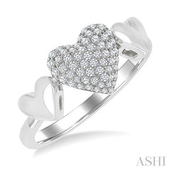 ASHI Pave-Set Heart Shape Diamond Fashion Ring 376V6PPTSWG-HT