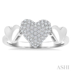 ASHI Pave-Set Heart Shape Diamond Fashion Ring 376V6PPTSWG-HT