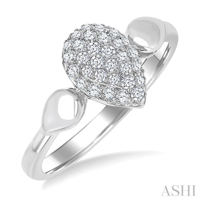 ASHI Pave-Set Pear Shape Diamond Fashion Ring 376V6PPTSWG-PR