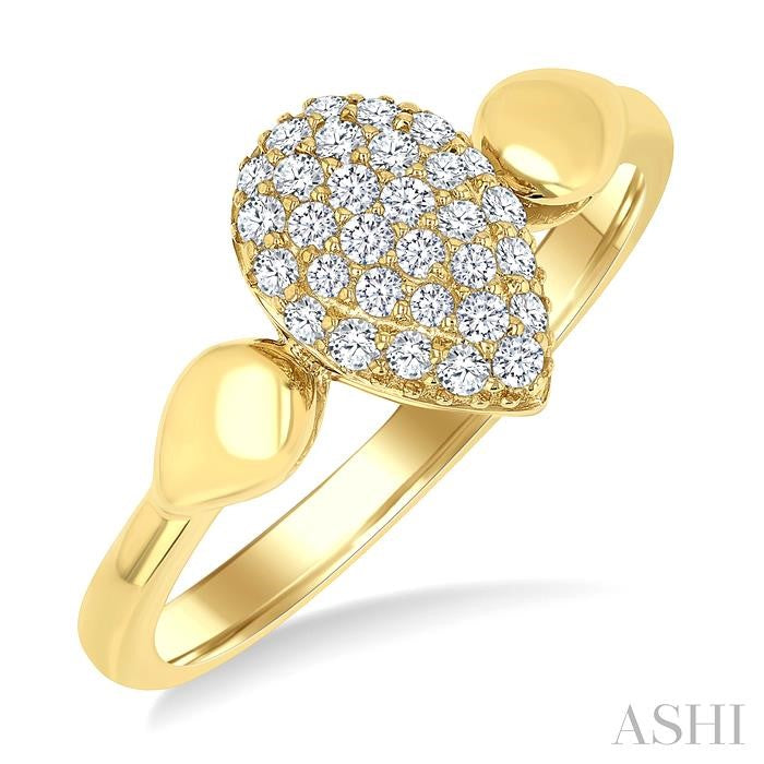 ASHI Pave-Set Pear Shape Diamond Fashion Ring 376V6PPTSYG-PR