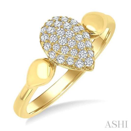 ASHI Pave-Set Pear Shape Diamond Fashion Ring 376V6PPTSYG-PR