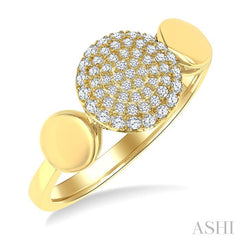 ASHI Pave-Set Round Shape Diamond Fashion Ring 376V6PPTSYG-RD