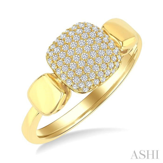 ASHI Pave-Set Cushion Shape Diamond Fashion Ring 376V6PPTSYG-SQ