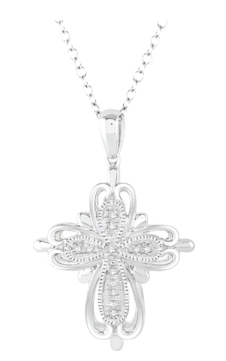 Parkplace Jewelers Silver Cross Diamond Fashion Pendant 86589PPSSSLPD