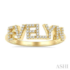ASHI Block 'EVELYN' Diamond Name Ring 377D7PPTSYG