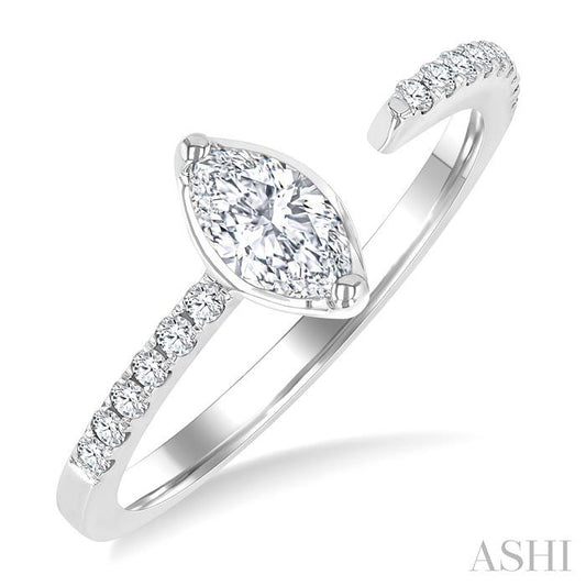 ASHI Marquise Shape Diamond Fashion Open Ring 377F4PPFGWG-MQ