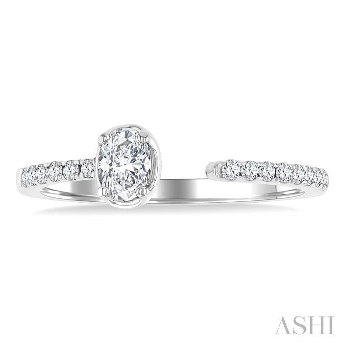 ASHI Oval Shape Diamond Fashion Open Ring 377F4PPFGWG-OV