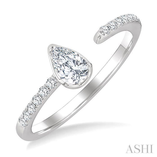 ASHI Pear Shape Diamond Fashion Open Ring 377F4PPFGWG-PR