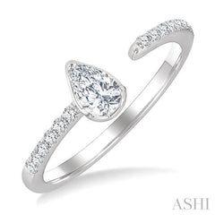 ASHI Pear Shape Diamond Fashion Open Ring 377F4PPFGWG-PR