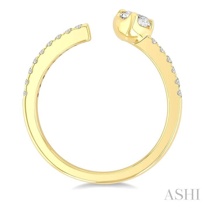 ASHI Heart Shape Diamond Fashion Open Ring 377F4PPFGYG-HT