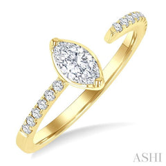 ASHI Marquise Shape Diamond Fashion Open Ring 377F4PPFGYG-MQ