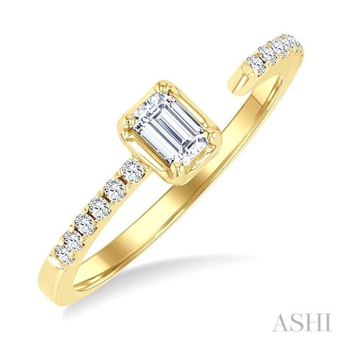 ASHI Emerald Shape Diamond Fashion Open Ring 377F4PPFGYG-OC