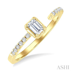 ASHI Emerald Shape Diamond Fashion Open Ring 377F4PPFGYG-OC