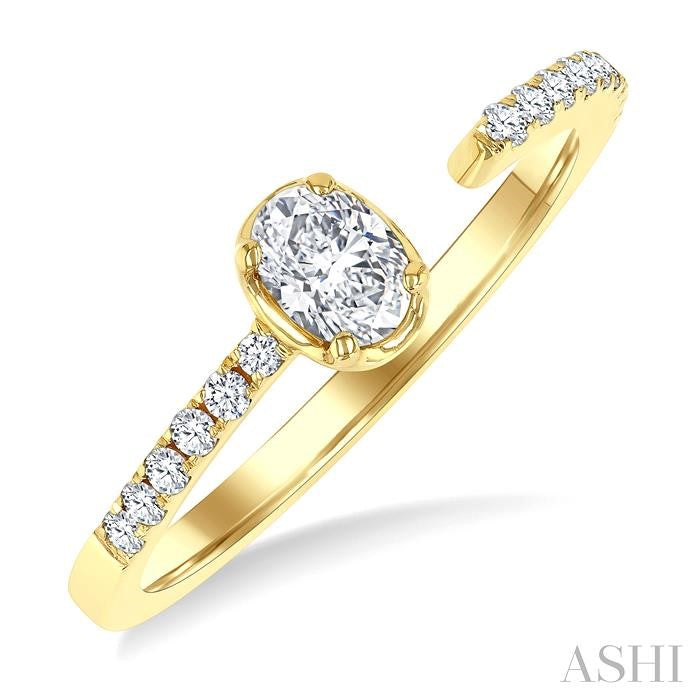 ASHI Oval Shape Diamond Fashion Open Ring 377F4PPFGYG-OV