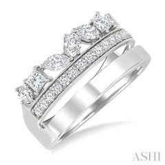 ASHI Mixed Shape Diamond Fashion Wide Band 377J0PPFGWG-1.15