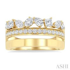ASHI Mixed Shape Diamond Fashion Wide Band 377J0PPFGYG-1.15