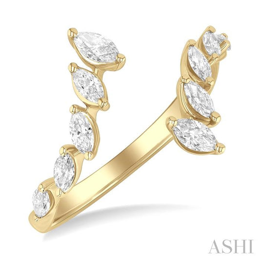 ASHI Marquise Shape Diamond Fashion Open Ring 377K3PPFGYG
