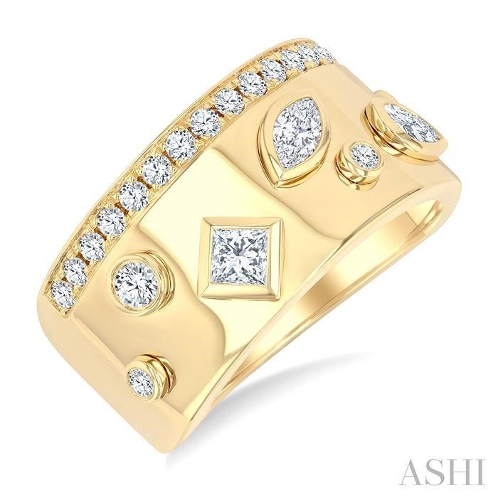 ASHI Mixed Shape Diamond Fashion Wide Band 377L2PPFGYG