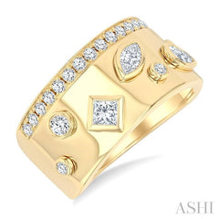 ASHI Mixed Shape Diamond Fashion Wide Band 377L2PPFGYG