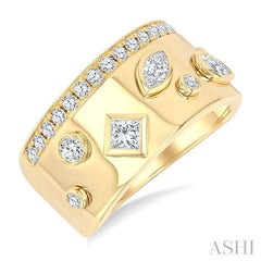 ASHI Mixed Shape Diamond Fashion Wide Band 377L2PPFGYG