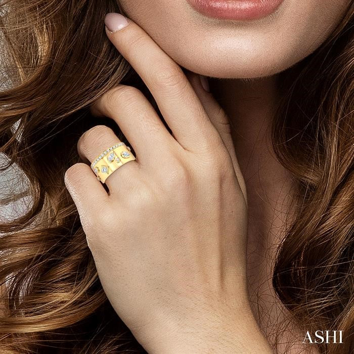 ASHI Mixed Shape Diamond Fashion Wide Band 377L2PPFGYG